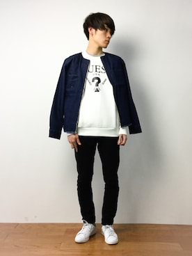 「DETAILS（ディテールズ）のアイテム（トップス）」を使った、ryoさん（メンズ・178cm）の春コーディネート