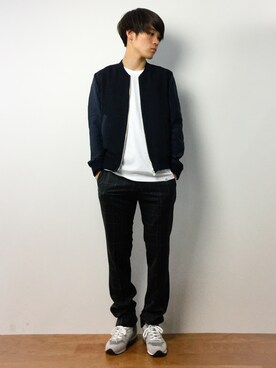 「STUDIOUS（ステュディオス）のアイテム（MA-1）」を使った、ryoさん（メンズ・178cm）の春コーディネート