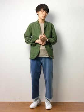 「WORLD WORKERS（ワールドワーカーズ）のアイテム（ジャケット/アウター）」を使った、ryoさん（メンズ・178cm）の春コーディネート