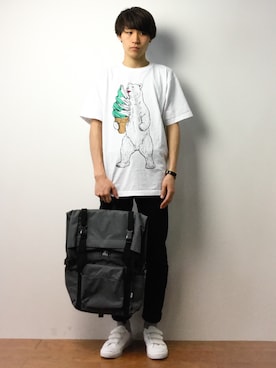 「STARTER BLACK LABEL(スターターブラックレーベル)のアイテム(バッグ)」を使った、ryoさん(メンズ・178cm)の春コーディネート