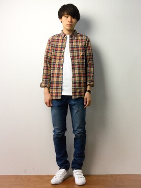 「HAMNETT（ハムネット）のアイテム」を使った、ryoさん（メンズ・178cm）の春コーディネート
