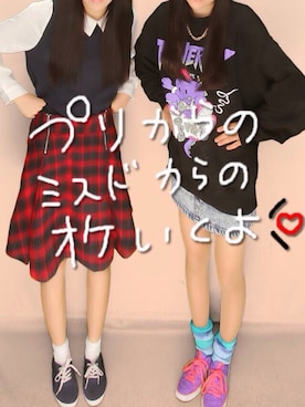 「RETRO GIRL（レトロガール）のアイテム（トップス）」を使った、みくさん（メンズ・153cm）の秋コーディネート