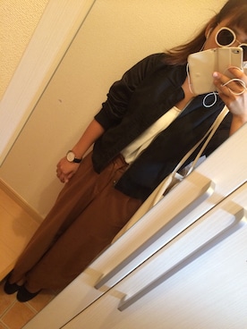 「学校」｜「アイテム（ブルゾン）」を使った、ぺぇたんさん（レディース・163cm）の秋コーディネート