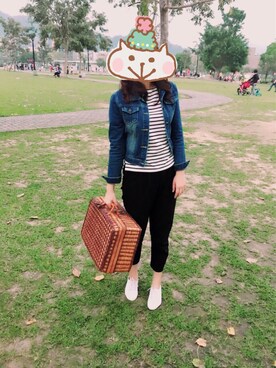 「Self（セルフ）のアイテム（パンツ）」を使った、chunさん（レディース・174cm）の春コーディネート