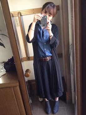 「アイテム（ブーティ）」を使った、まるちゃんさん（レディース・161cm・30代）の秋コーディネート