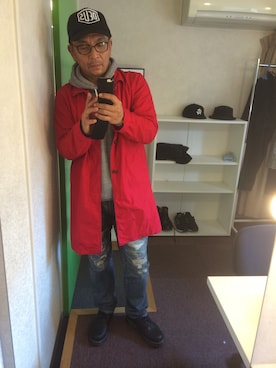 「RRL（ダブル アール エル）のアイテム（パンツ）」を使った、中野英雄さん（メンズ・170cm）の春コーディネート