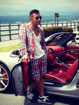 中野英雄さん(メンズ・170cm)の夏コーディネート