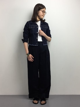 「JOURNAL STANDARD LUXE（ジャーナルスタンダード　ラックス）のアイテム（デニムジャケット）」を使った、ちゅんさん（レディース・163cm）の春コーディネート