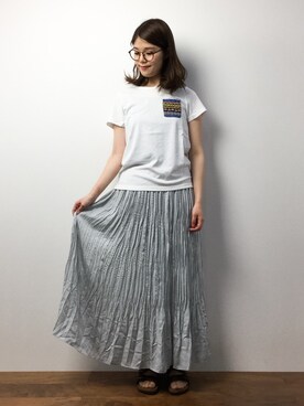 リメイク刺繍カットソーｔシャツを使った人気ファッションコーディネート Wear