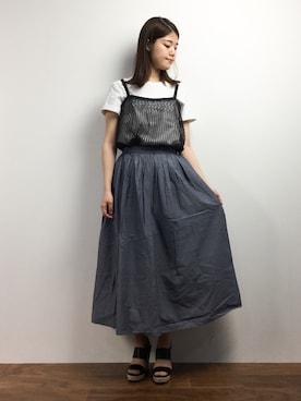 「chambre de charme（シャンブルドゥシャーム）のアイテム（キャミソール）」を使った、ちゅんさん（レディース・163cm）の春コーディネート
