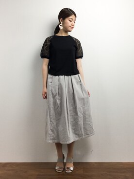 「メタリックサンダル」｜ちゅんさん（レディース・163cm）の春コーディネート