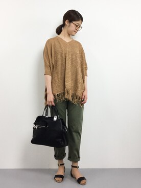 「MOUSSY（マウジー）の【moussy/マウジー】Light Leather トートS （トートバッグ）」を使った、ちゅんさん（レディース・163cm）の夏コーディネート