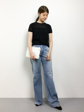 「liflattie ships（リフラティ シップス）のアイテム（ニット/セーター）」を使った、ちゅんさん（レディース・163cm）の夏コーディネート
