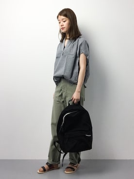 「cache cache（カシュ カシュ）のアイテム（バックパック/リュック）」を使った、ちゅんさん（レディース・163cm）の夏コーディネート