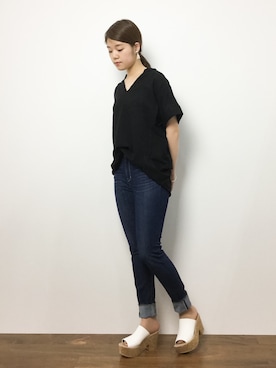 「AZUL by moussy（アズールバイマウジー）のアイテム」を使った、ちゅんさん（レディース・163cm）の夏コーディネート