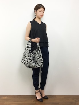 「チャイハネ（チャイハネ）のアイテム（バッグ）」を使った、ちゅんさん（レディース・163cm）の夏コーディネート