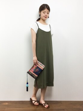 「UP START（アップスタート）のアイテム」を使った、ちゅんさん（レディース・163cm）の夏コーディネート