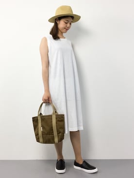 「45R（フォーティファイブアール）のアイテム（ワンピース/ドレス）」を使った、ちゅんさん（レディース・163cm）の夏コーディネート