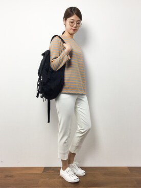 「VICKY（ビッキー）のアイテム（その他パンツ）」を使った、ちゅんさん（レディース・163cm）の夏コーディネート