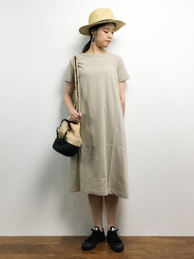 「45R（フォーティファイブアール）のアイテム（ワンピース/ドレス）」を使った、ちゅんさん（レディース・163cm）の夏コーディネート