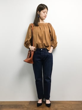 「テーパードデニム」｜ちゅんさん（レディース・163cm）の夏コーディネート