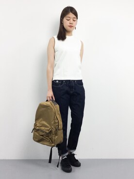 「テーパードデニム」｜ちゅんさん（レディース・163cm）の夏コーディネート