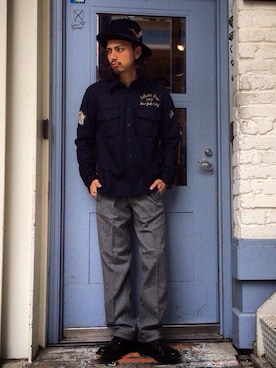 【schott】Melton cpo shirt embroidery 7015P_HUN_FRT2.jpg
