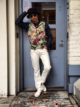 「schott（ショット）のアイテム（帽子）」を使った、yamazakiさん（メンズ・170cm）の春コーディネート