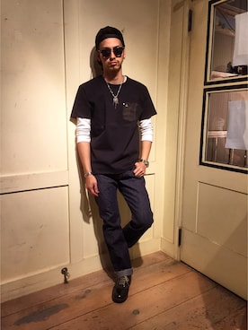 「schott（ショット）のアイテム（帽子）」を使った、yamazakiさん（メンズ・170cm）の春コーディネート