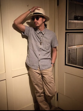 「schott（ショット）のアイテム（パンツ）」を使った、yamazakiさん（メンズ・170cm）の春コーディネート