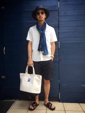 「schott（ショット）のアイテム（パンツ）」を使った、yamazakiさん（メンズ・170cm）の夏コーディネート