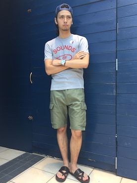 yamazakiさんの「Schott/ショット/SELVAGE CARGO SHORTS/セルビッチ　カーゴ　パンツ」を使ったコーディネート