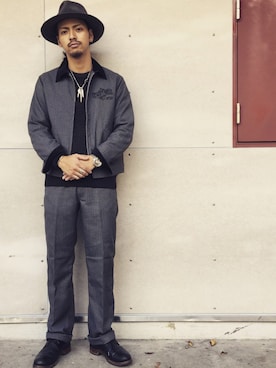 「schott（ショット）のアイテム（スラックス）」を使った、yamazakiさん（メンズ・170cm）の秋コーディネート