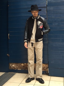 「schott（ショット）のアイテム（テーラードジャケット）」を使った、yamazakiさん（メンズ・170cm）の秋コーディネート