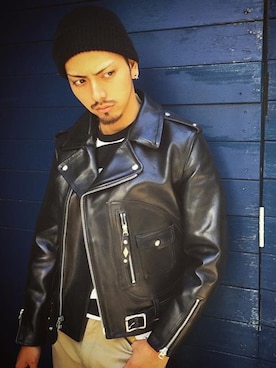 「schott（ショット）のアイテム（パンツ）」を使った、yamazakiさん（メンズ・170cm）の秋コーディネート