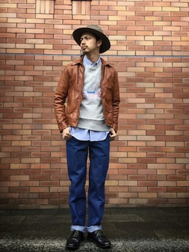 「schott(ショット)のアイテム」を使った、yamazakiさん(メンズ・170cm)の冬コーディネート