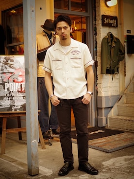 「schott（ショット）のアイテム（トップス）」を使った、yamazakiさん（メンズ・170cm）の春コーディネート