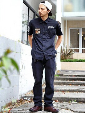 「schott(ショット)のアイテム(帽子)」を使った、yamazakiさん(メンズ・170cm)の春コーディネート