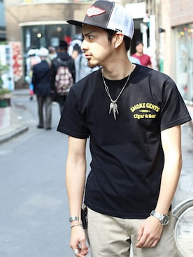 「schott(ショット)のアイテム(キャップ)」を使った、yamazakiさん(メンズ・170cm)の春コーディネート