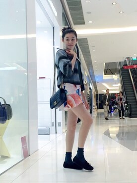 「blue」｜「アイテム（バレエシューズ）」を使った、Yeung ching🐰 さん（レディース・168cm）の冬コーディネート