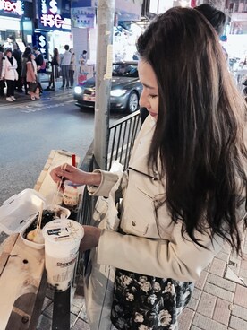 「STYLENANDA（スタイルナンダ）のアイテム（ライダースジャケット）」を使った、Yeung ching🐰 さん（レディース・168cm）の冬コーディネート