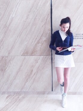 「blue」｜「アイテム（カバーオール）」を使った、Yeung ching🐰 さん（レディース・168cm）の冬コーディネート