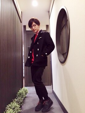 「アイテム（ピーコート）」を使った、Kyosukeさん（メンズ・165cm・10代）の冬コーディネート