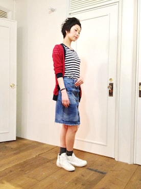 「rag & bone（ラグアンドボーン）のアイテム（スカート）」を使った、メゾンフラミンゴさん（レディース・165cm）の春コーディネート