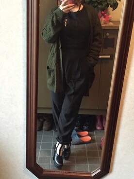 「アイテム（つなぎ/オールインワン）」を使った、carrieさん（レディース・152cm）の冬コーディネート