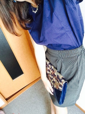 「Golden Bear（ゴールデンベア）のアイテム（Tシャツ/カットソー）」を使った、なつうみさん（レディース・172cm）の夏コーディネート
