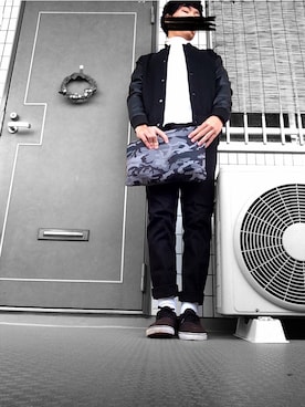 「アイテム（クラッチバッグ、その他）」を使った、なあーおやさん（メンズ・172cm）の冬コーディネート