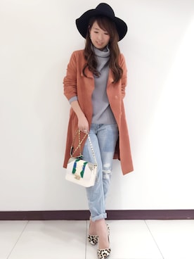 「Rick & Roy（リック アンド ロイ）のアイテム（バッグ）」を使った、hanaeさん（レディース・153cm）の秋コーディネート