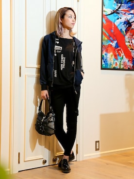 「DIESEL（ディーゼル）のアイテム（ドレスシューズ）」を使った、natsuki otaさん（レディース・168cm）の秋コーディネート