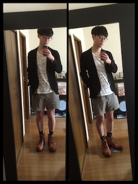 「N4（エヌフォー）のアイテム（パンツ）」を使った、うぇんつさん（メンズ・182cm）の春コーディネート